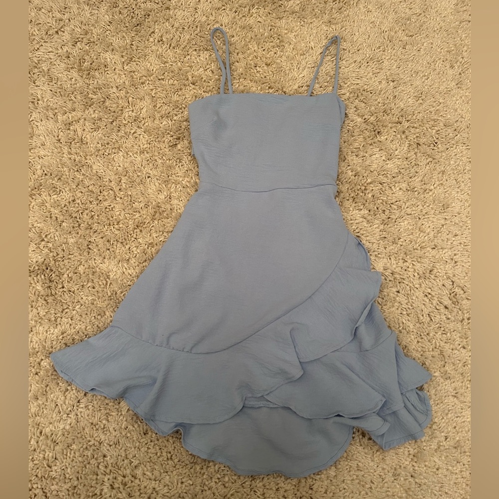 Lovely Day, baby blue small dress. 15 inches pit to pit and 31 inch length.